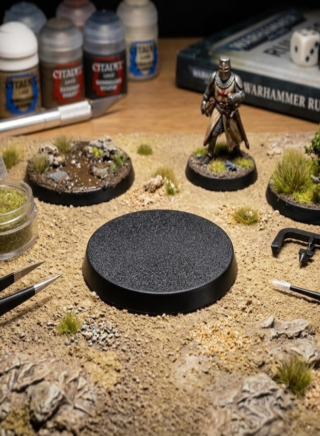 XJPONGC 60pcs Round Plastic Model Bases 32mm or 1.3inch for Gaming Miniatures or Wargames Table Games DND Bases Game(60PCS Black) - Image 4