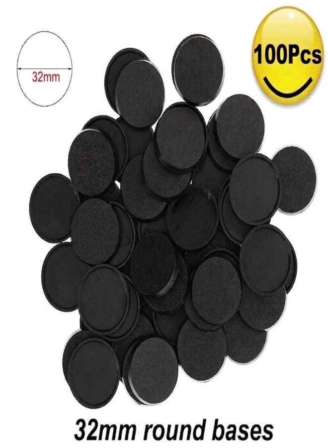 XJPONGC 60pcs Round Plastic Model Bases 32mm or 1.3inch for Gaming Miniatures or Wargames Table Games DND Bases Game(60PCS Black) - Image 2