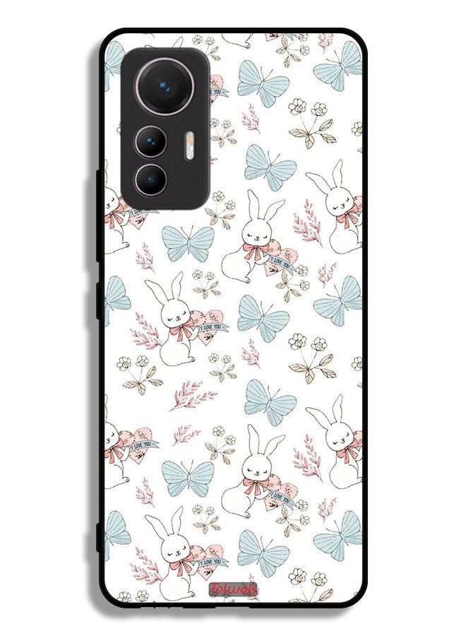 Tolwak Xiaomi 12 Lite Protective Case Cover Rabbit And Butterflies - Image 2