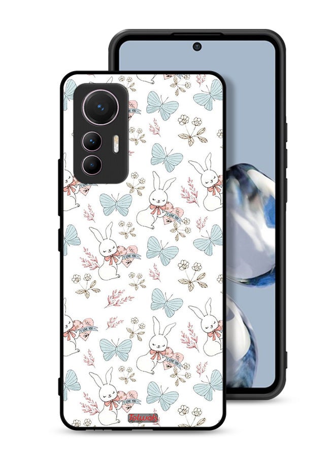Tolwak Xiaomi 12 Lite Protective Case Cover Rabbit And Butterflies - Image 1