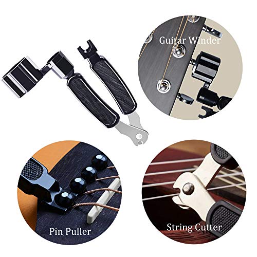 Augshy 65 Pcs Guitar Repair Kit Including Strings, Picks, Capo, String Winder&Cutter, Tuner, Storage Bag for Beginner - Image 3