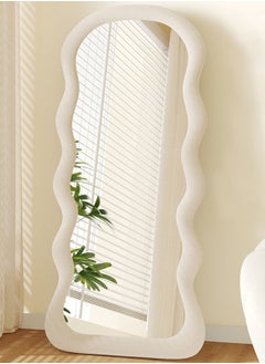 Hihonor Full Body Mirror 150x40cm Wavy Full Body Mirror, Fitting Mirror Dressing Mirror, Shaped Mirror for Bedroom Dressing Room Living Room, White  - Image 1