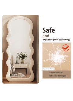 Hihonor Full Body Mirror 150x40cm Wavy Full Body Mirror, Fitting Mirror Dressing Mirror, Shaped Mirror for Bedroom Dressing Room Living Room, White  - Image 2