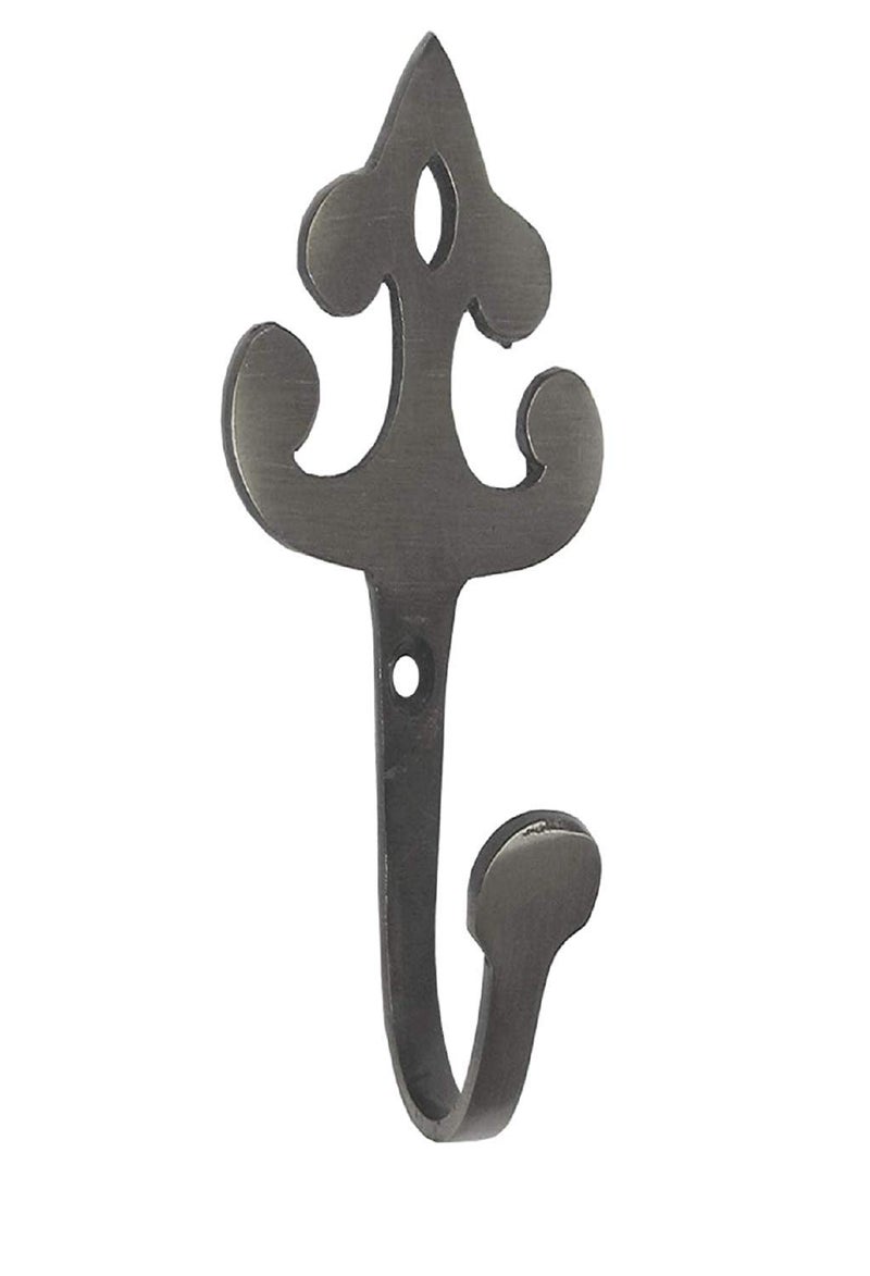 HOBKNOBS (Set of 6 Wall/Wooden Mounted Brass 94mm(H) Hook Hanger - Grey. - Image 3