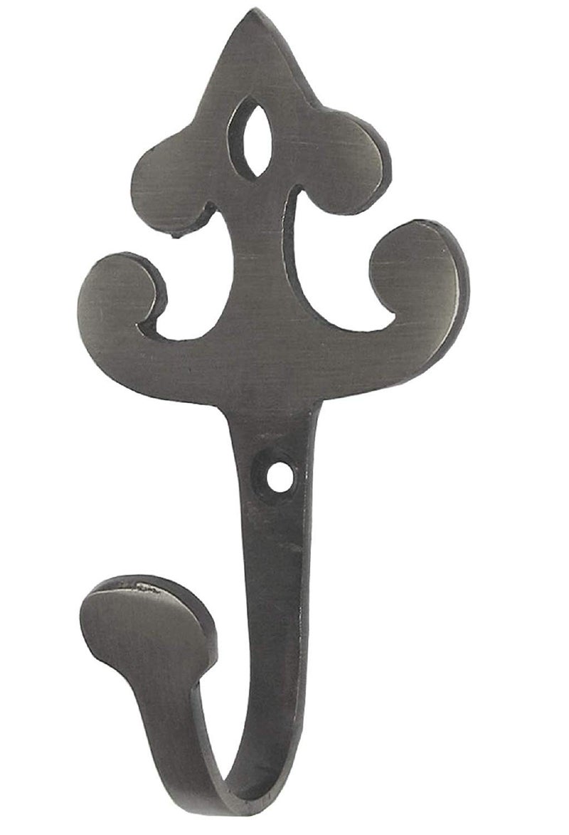 HOBKNOBS (Set of 6 Wall/Wooden Mounted Brass 94mm(H) Hook Hanger - Grey. - Image 2