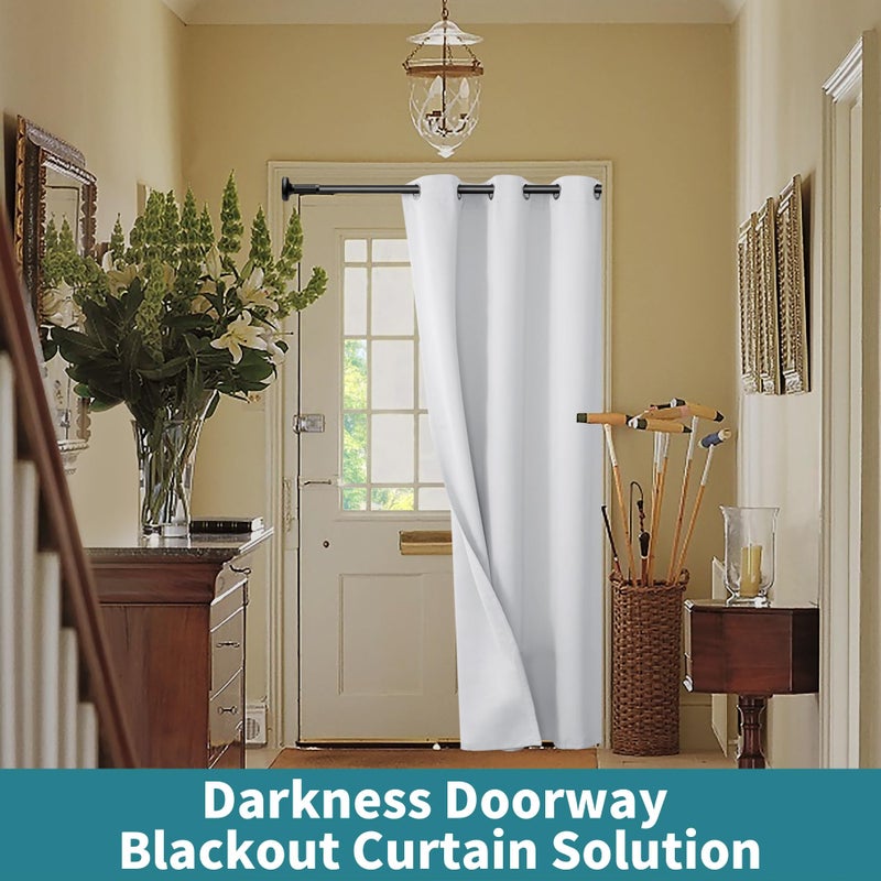 BGment الستارة الرمادية البيضاء الأبيض الستار 78 بوصة الطول للدخول غرفة نوم خزانة الستار الخصوص - Image 4