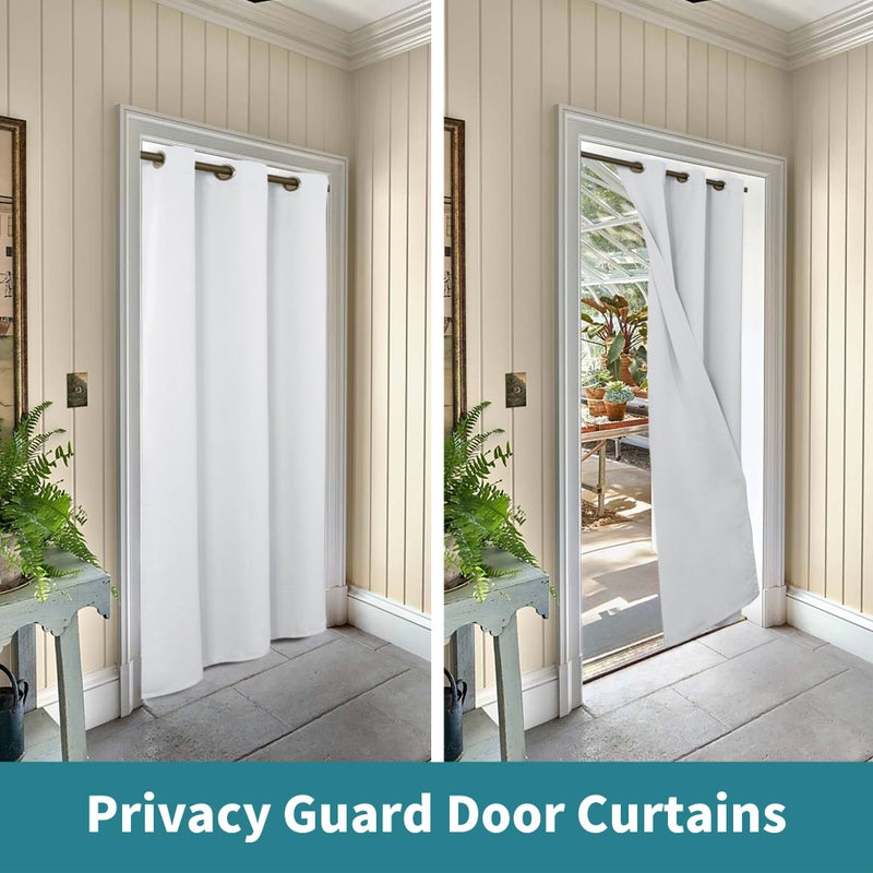 BGment الستارة الرمادية البيضاء الأبيض الستار 78 بوصة الطول للدخول غرفة نوم خزانة الستار الخصوص - Image 5