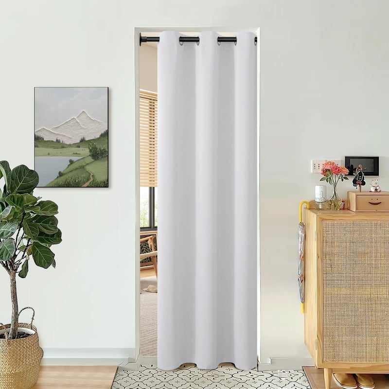 BGment الستارة الرمادية البيضاء الأبيض الستار 78 بوصة الطول للدخول غرفة نوم خزانة الستار الخصوص - Image 1