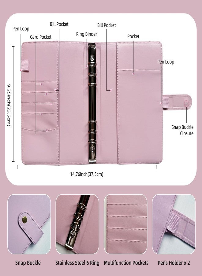 DONBAO 100 Envelopes Money Saving Challenge Binder, Fun and Easy Savings System to Save $5,050, $10,000, $500, $1,000, A5 Budget Binder Planner Book Tracker with Cash Envelopes, Guide (Pink) - Image 3