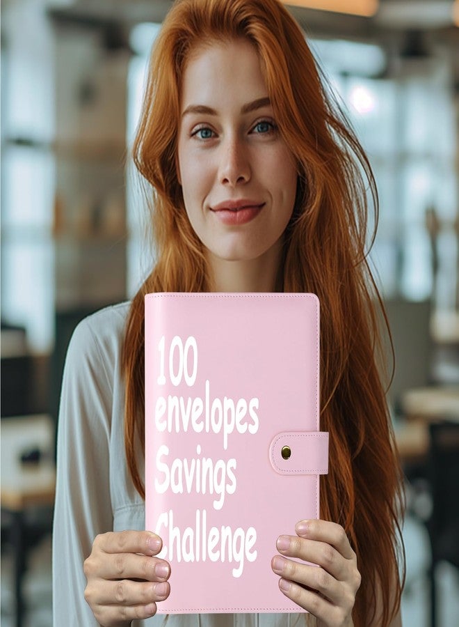 DONBAO 100 Envelopes Money Saving Challenge Binder, Fun and Easy Savings System to Save $5,050, $10,000, $500, $1,000, A5 Budget Binder Planner Book Tracker with Cash Envelopes, Guide (Pink) - Image 4