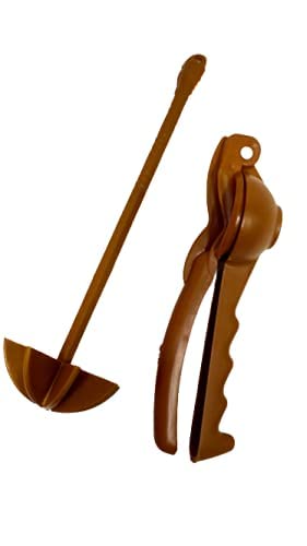 advancedestore raditional Combo Plastic Hand MasherDalLassi Ghotni and Lemon Masher for Kitchen Pack of 2 Brown Color - Image 1