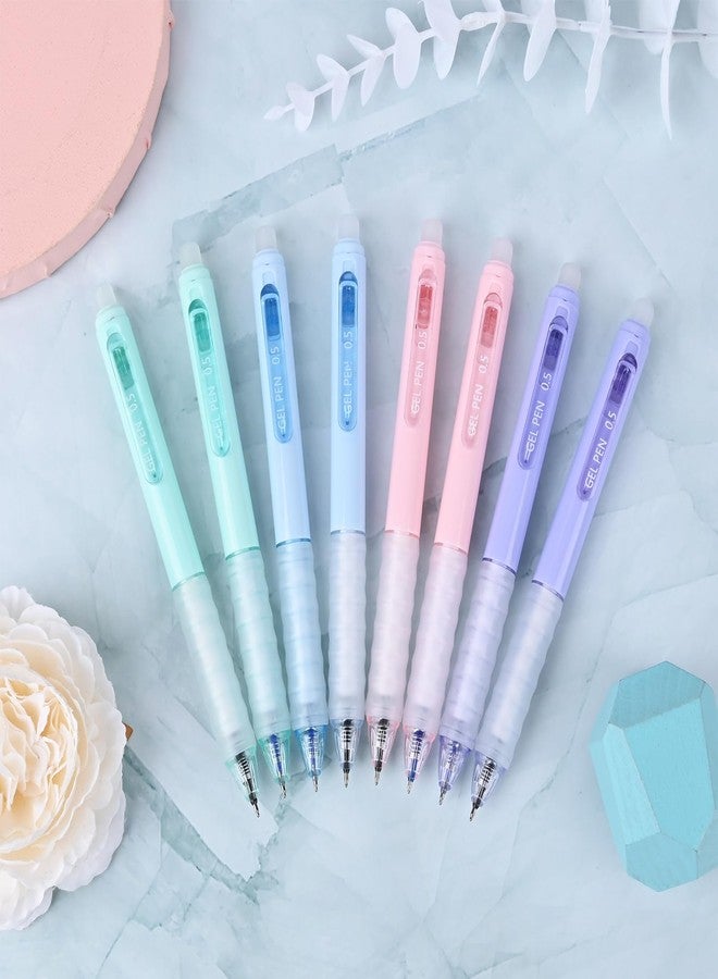 Temiary 8Pcs Retractable Erasable Gel Pens, Make Mistakes Disappear, Blue & Black Ink Pen for Writing Planner and Crossword Puzzles, No Smudge on School Office Supplies (Morandi) - Image 5