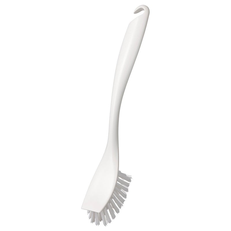 Baitique 2-Piece White Kitchen Brush Set - Dish-Washing Brush with Scraper Edge & Long-Handle Bottle Brush - Image 2