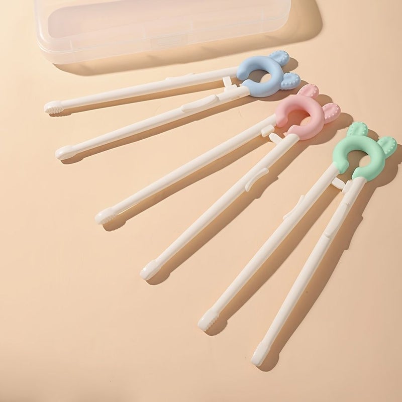 3 Pairs Rabbit Learning Chopsticks Kids Training Correction Kitchen Tableware - Image 3