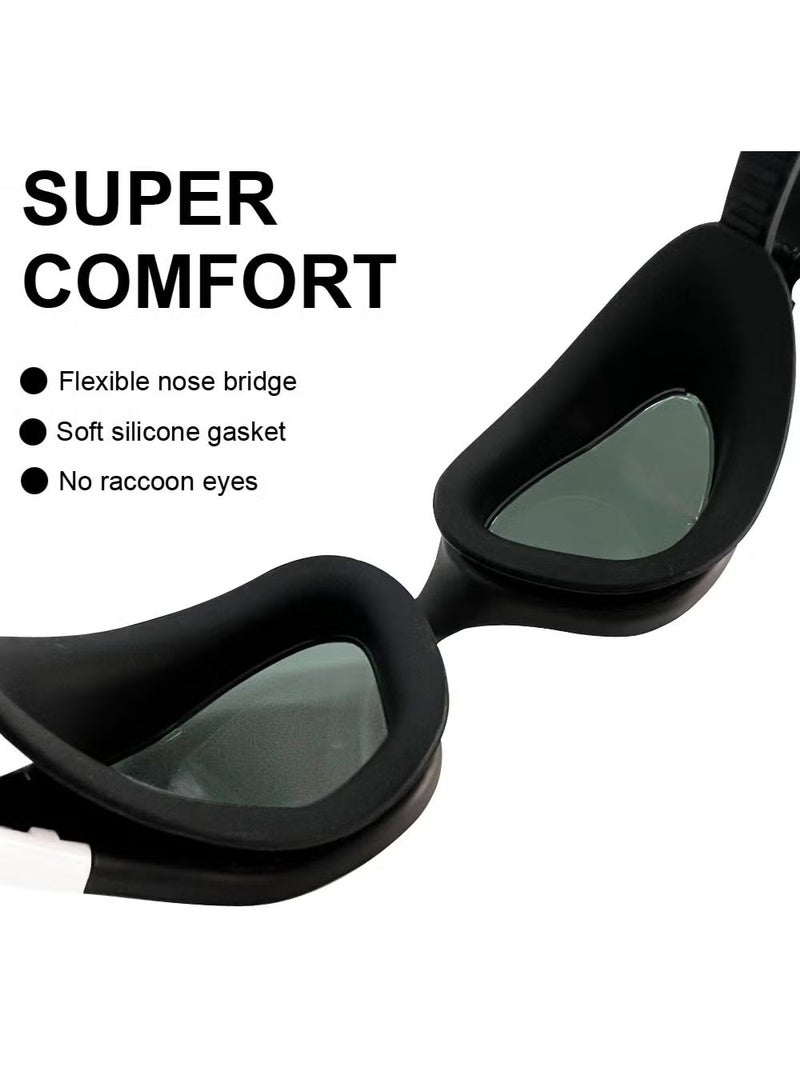 Whale Professional Adult Anti-fog UV protection Lens Men Women Swimming Goggles Waterproof Adjustable Silicone swim (Green) - Image 4