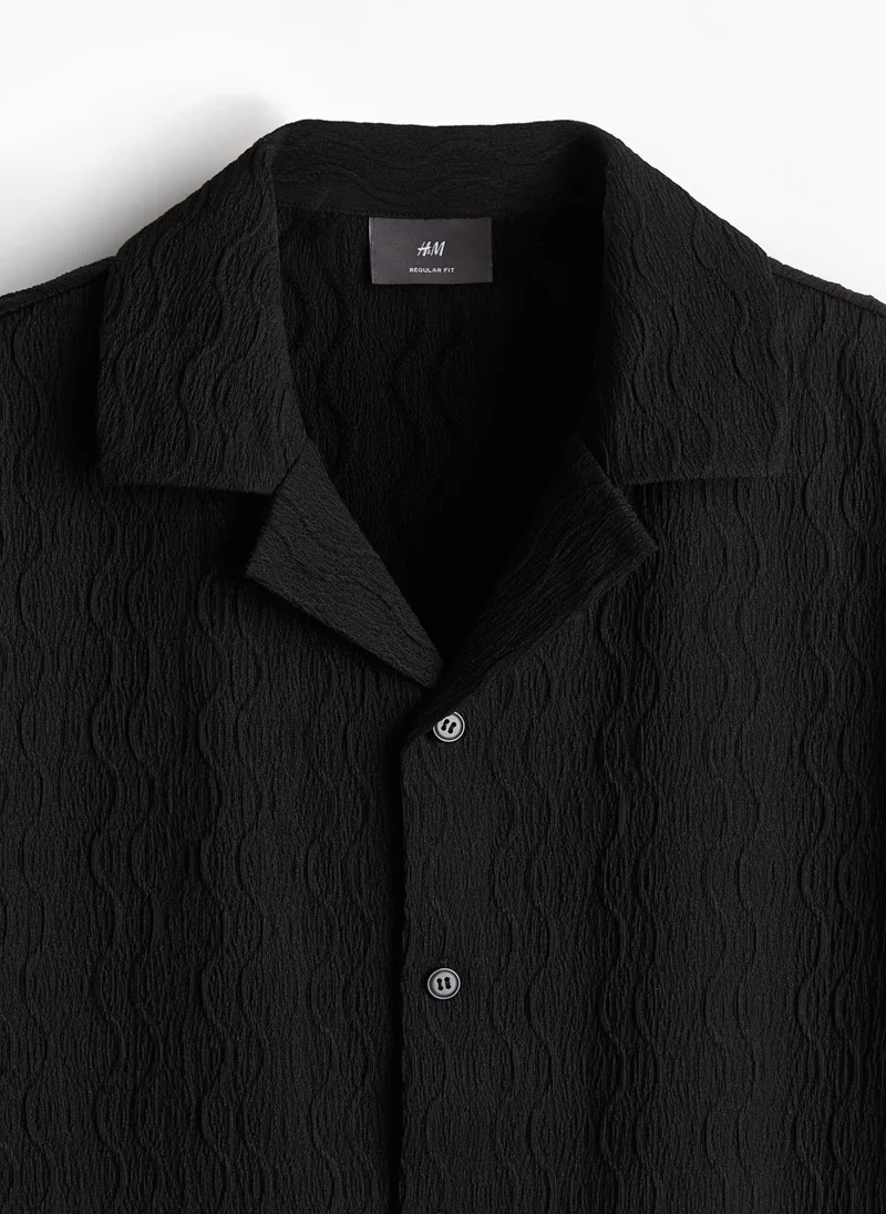 اتش اند ام Regular Fit Textured Resort Shirt