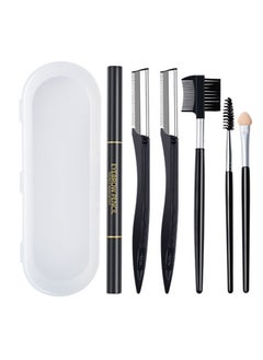 Goolsky Eyebrow Grooming Kit, Multipurpose Exfoliating Dermaplaning Tool, Male And Female Facial Razor Facial Trimming Razor Eyebrow Brush Scissors Tweezers Tool  - Image 1