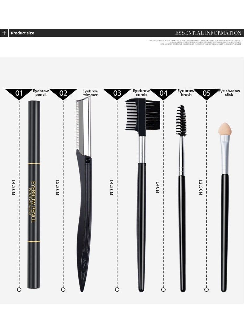 Goolsky Eyebrow Grooming Kit, Multipurpose Exfoliating Dermaplaning Tool, Male And Female Facial Razor Facial Trimming Razor Eyebrow Brush Scissors Tweezers Tool - Image 2