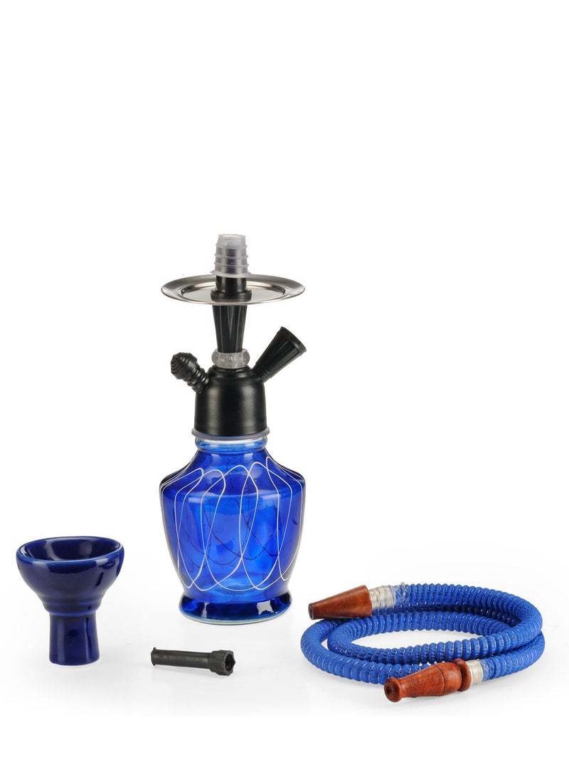 Basement Bazaar Mahi Glass Hookah (24.8 cm, Blue) - Image 2