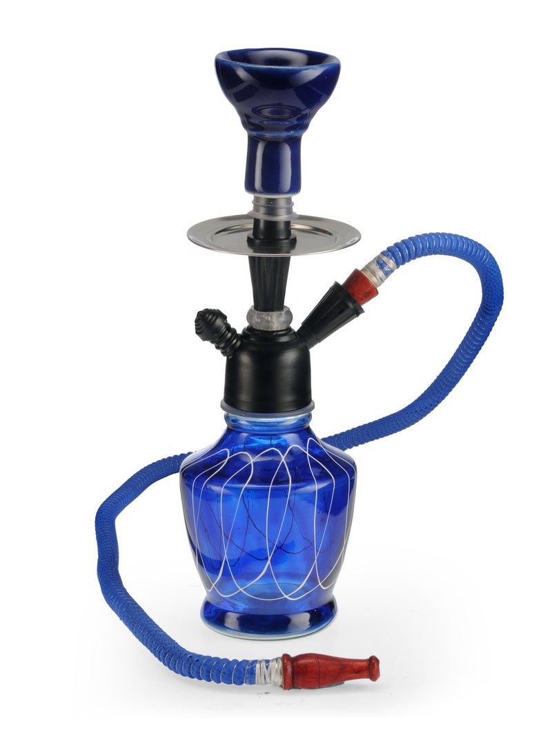Basement Bazaar Mahi Glass Hookah (24.8 cm, Blue) - Image 5