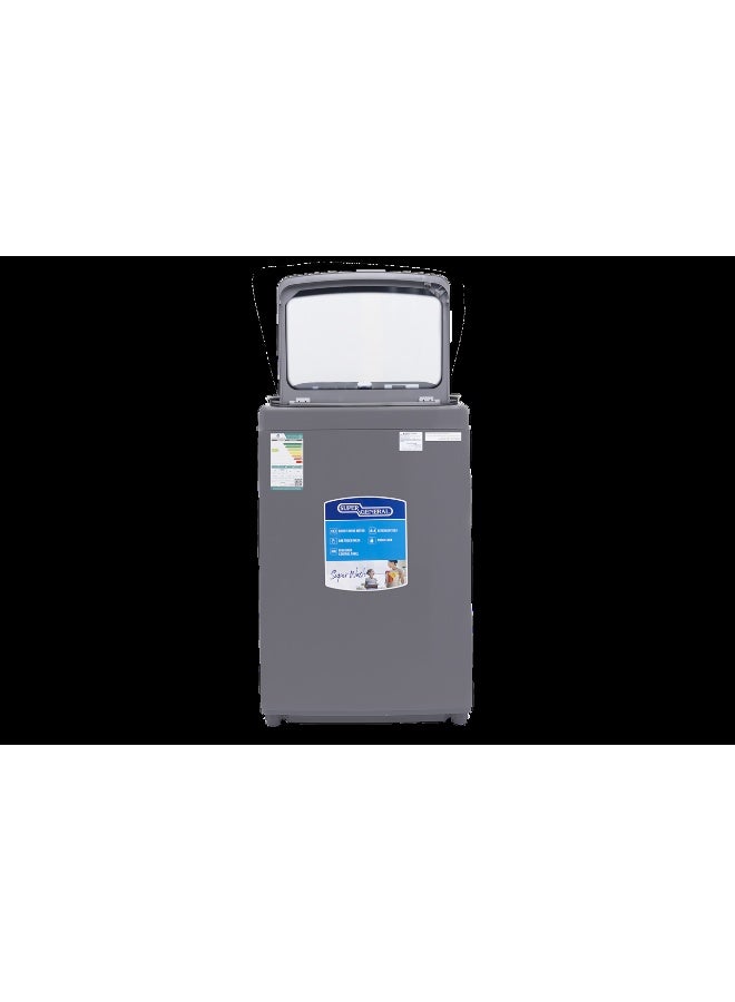 SUPER GENERAL 19 kg Fully Automatic Top-Loading Washing Machine KSGW1925, Silver, 16 Programs, Air Dry Function, Efficient Top-Load Washer with Child-Lock, LED Display, 2 Year Warranty KSGW1925 Silver/ Grey - Image 2