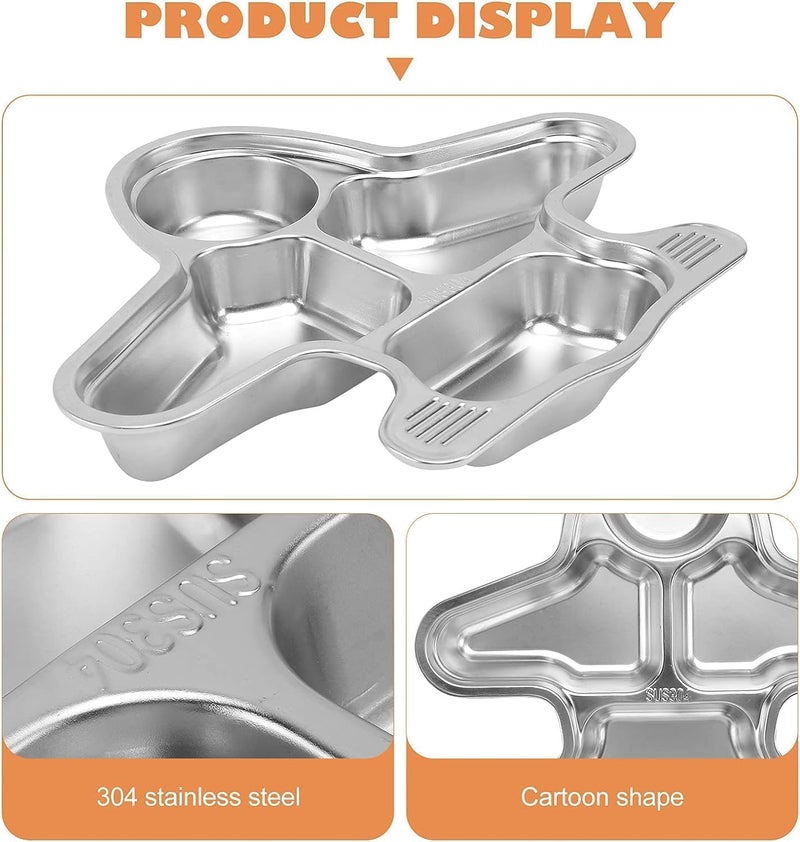 GNASTAS Stainless Steel Bus Plate for Kids Meal Plate Tray, Baby Feeding Set, BPA-Free Kids Dinner Plate, Unbreakable Stainless Steel Plates for Toddlers, Kids 1pc (Aeroplane Food Plate) - Image 4