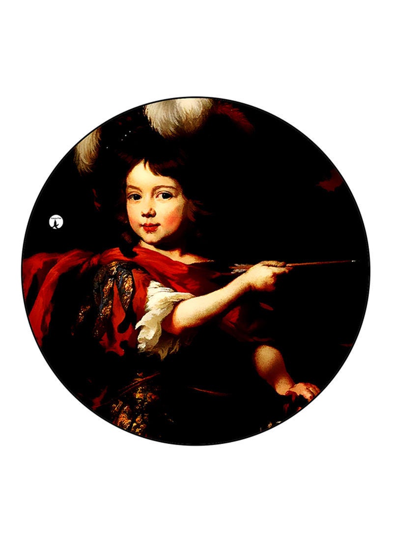 RKN Girl Printed Mouse Pad  Round  Multicolour
