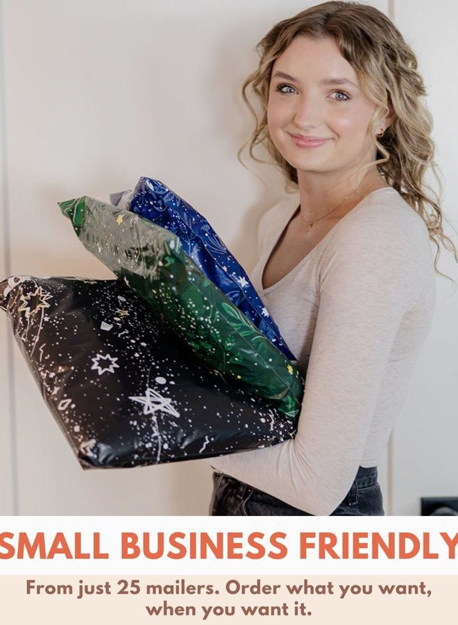 Impack Biodegradable Mailers - 10x13" Pack - Tamper-Evident & Self-Sealing Shipping Envelopes for Small Businesses - Printed, Waterproof Mailing Bags - Tear & Puncture-Proof - Midnight Black Galaxy 25 - Image 5