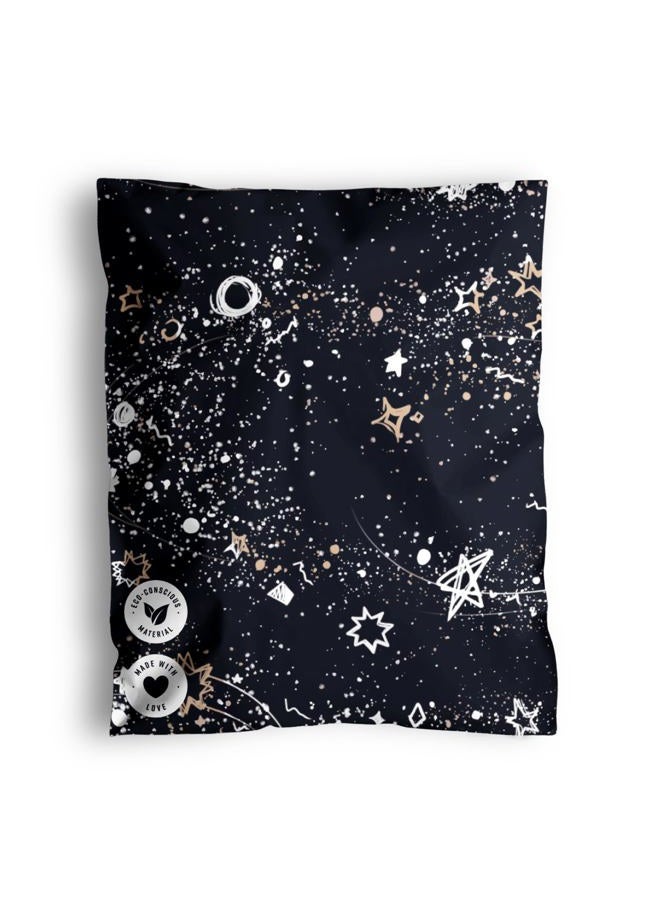 Impack Biodegradable Mailers - 10x13" Pack - Tamper-Evident & Self-Sealing Shipping Envelopes for Small Businesses - Printed, Waterproof Mailing Bags - Tear & Puncture-Proof - Midnight Black Galaxy 25 - Image 1