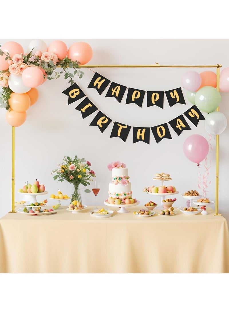 VUCATIN Metal Arch Backdrop Stand with Clamps Adjustable Over The Table Rod Stand Metal Table Arch for Wedding Birthday Party Anniversary Decoration Supplies (Gold) - Image 1