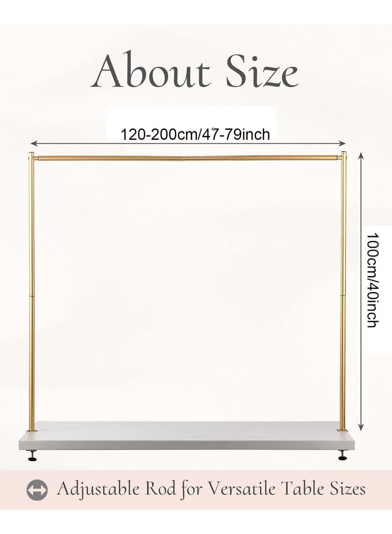 VUCATIN Metal Arch Backdrop Stand with Clamps Adjustable Over The Table Rod Stand Metal Table Arch for Wedding Birthday Party Anniversary Decoration Supplies (Gold) - Image 3