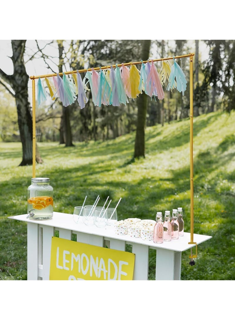 VUCATIN Metal Arch Backdrop Stand with Clamps Adjustable Over The Table Rod Stand Metal Table Arch for Wedding Birthday Party Anniversary Decoration Supplies (Gold) - Image 2