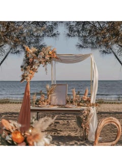 VUCATIN Metal Arch Backdrop Stand with Clamps Adjustable Over The Table Rod Stand Metal Table Arch for Wedding Birthday Party Anniversary Decoration Supplies (Gold)  - Image 4