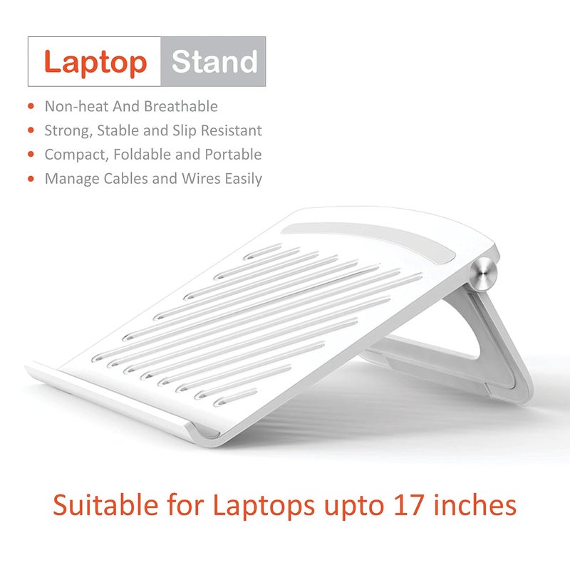 TANTRA Laptop Stand Folding Stand for Laptop Portable Laptop Holder White - Image 2