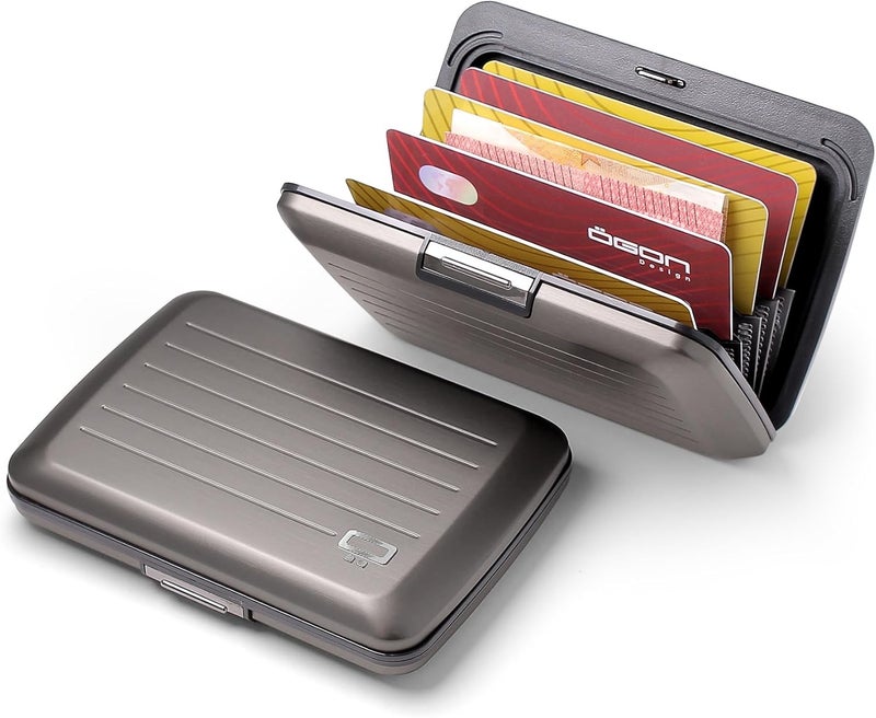 ÖGON -DESIGNS- Aluminium Card Holder with Metal Clasp, RFID Protection Against Fraud and Demagnetization, Compact Wallet, Smart Case Oslo Model - Image 2