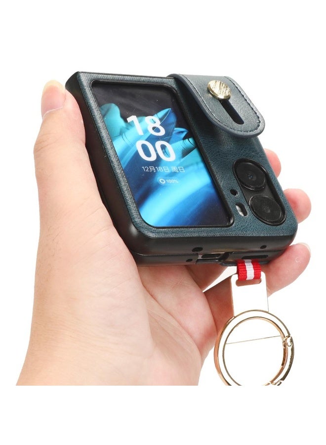HuHa Case Cover For OPPO Find N2 Flip Wristband Leather Back Phone Case(Blue) - Image 5