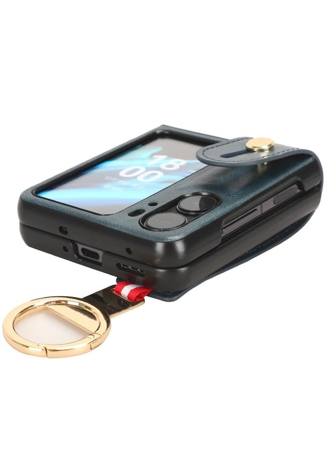 HuHa Case Cover For OPPO Find N2 Flip Wristband Leather Back Phone Case(Blue) - Image 3