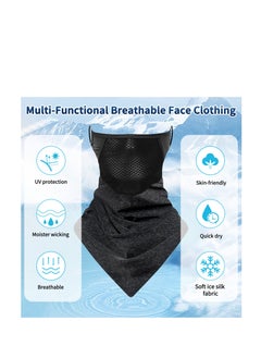 Excefore Neck Gaiter, 2 Pack Breathable Bandana Mask for Outdoor Protection, Sun UV Protection Face Cover for Cycling, Running, Hiking, Black and Dark Grey  - Image 2