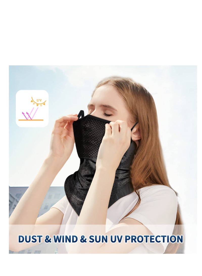 Excefore Neck Gaiter, 2 Pack Breathable Bandana Mask for Outdoor Protection, Sun UV Protection Face Cover for Cycling, Running, Hiking, Black and Dark Grey - Image 5