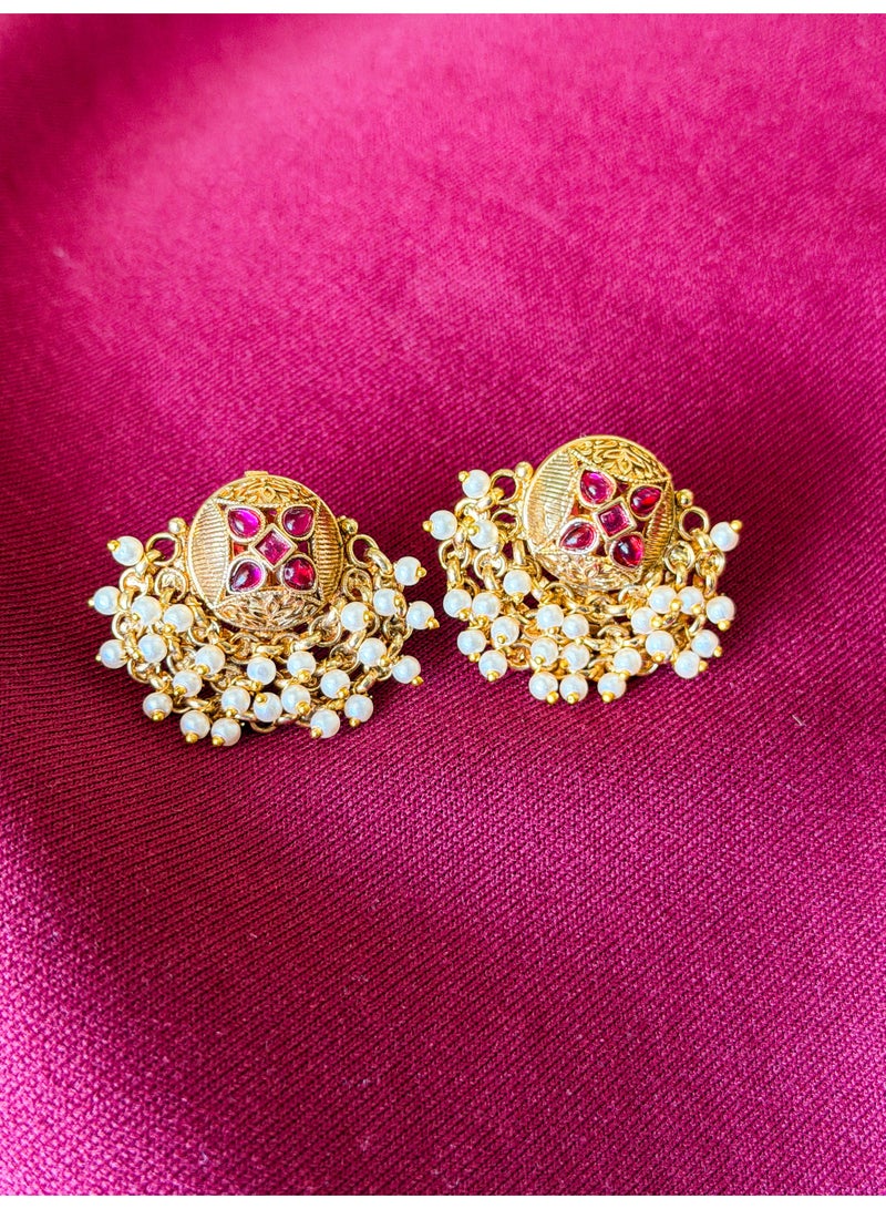 Gold-Tone Traditional Stud Earrings