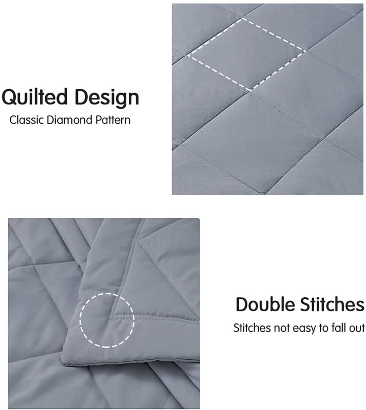 Rajasthan Crafts Lightweight Summer All Weather Reversible Comforter Ultra Soft Quilt Blanket Dohar (90x100 Inches, Light Grey) - Image 5