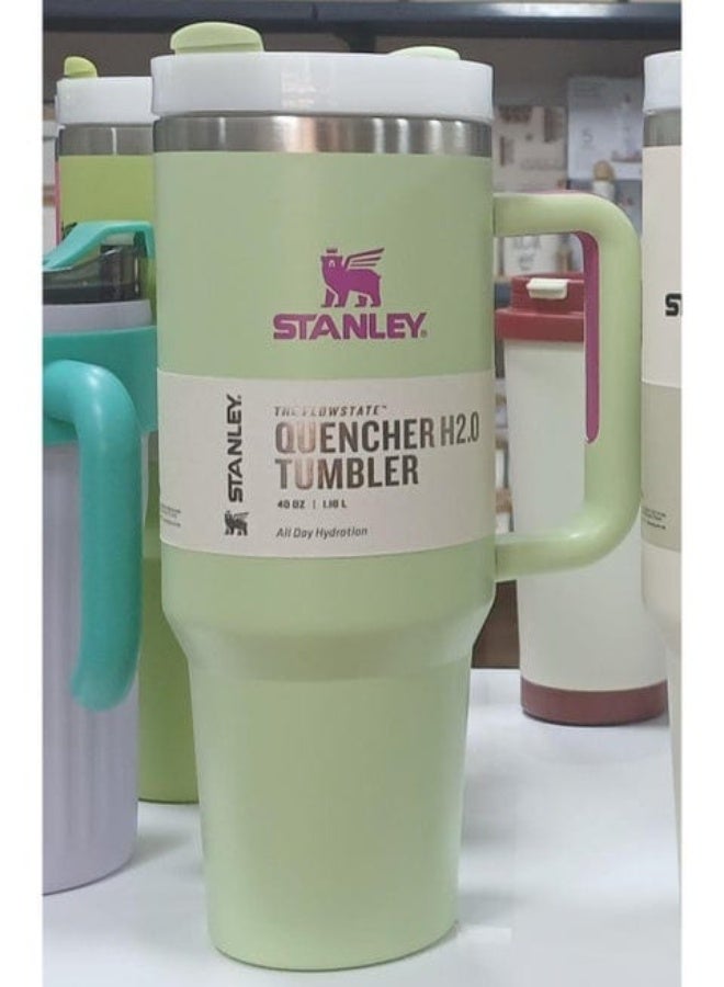 Stanley Quencher H2.0 Tumbler with Handle and Straw 30 oz | Flowstate 3-Position Lid | Cup Holder Compatible for Travel | Insulated Stainless Steel Cup | BPA-Free - Light Green - Image 2