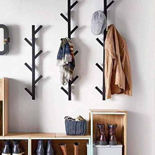 PREMIUM RACKS Coat Rack & Hat Rack - Modern Design - Wall Mounted - Stylish - (Black) - Image 1
