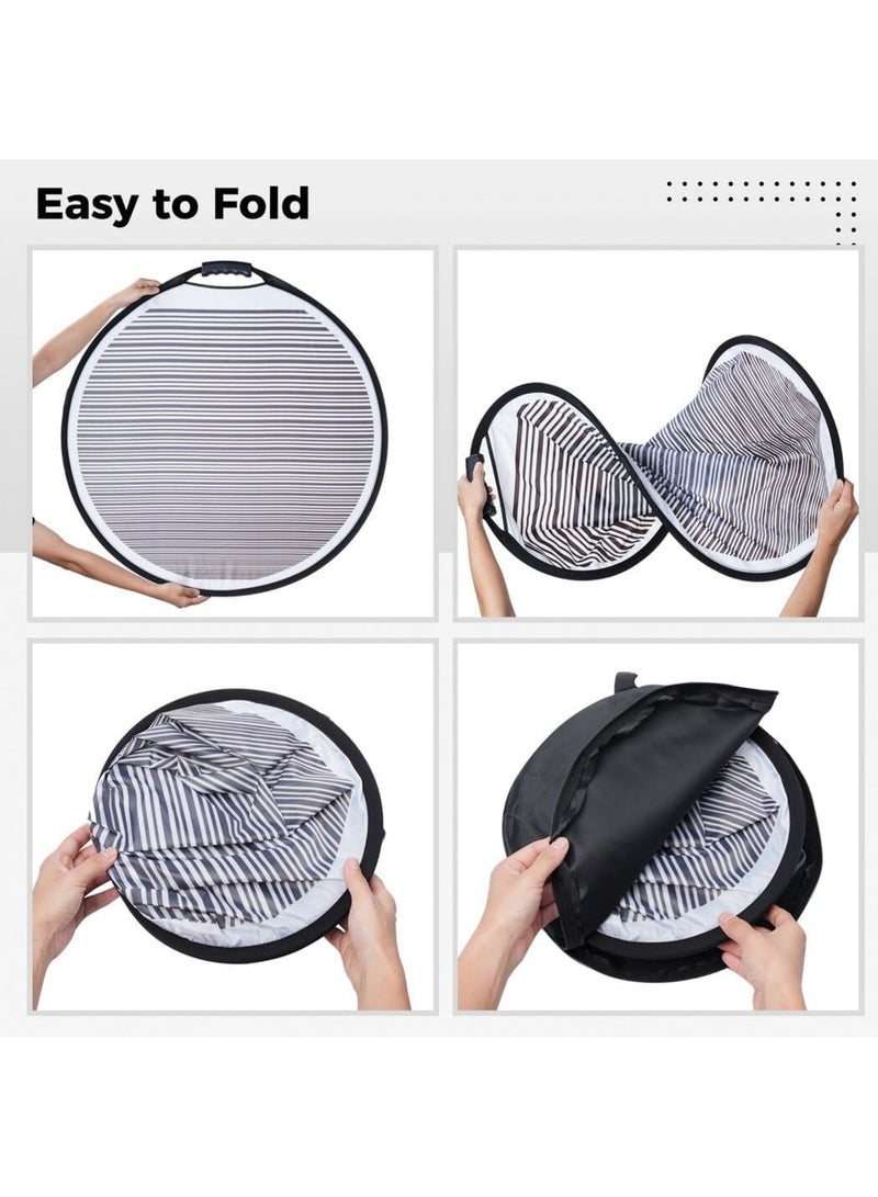 SOLARAE Dent Reflector Board with Storage Bag, 80cm Striped Light Reflector Board, Flexible Foldable Dent Panel, Dent Fix Tool for Vehicle Door Scratch and Hail Damage Car Dent Check Tool, Black - Image 3