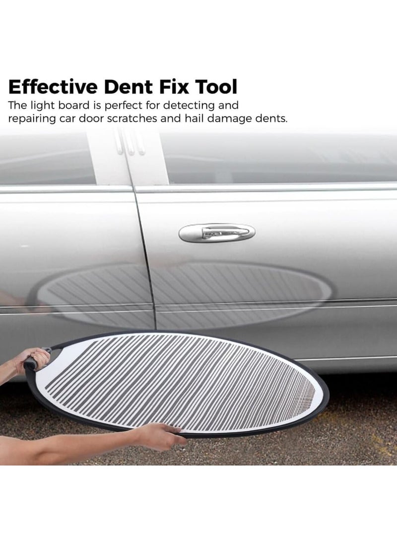 SOLARAE Dent Reflector Board with Storage Bag, 80cm Striped Light Reflector Board, Flexible Foldable Dent Panel, Dent Fix Tool for Vehicle Door Scratch and Hail Damage Car Dent Check Tool, Black - Image 2