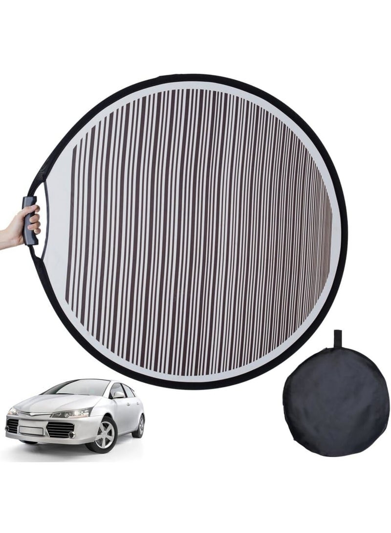 SOLARAE Dent Reflector Board with Storage Bag, 80cm Striped Light Reflector Board, Flexible Foldable Dent Panel, Dent Fix Tool for Vehicle Door Scratch and Hail Damage Car Dent Check Tool, Black - Image 1