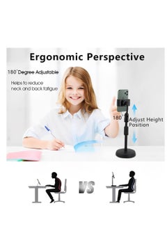 ECVV ECVV Universal Mobile Phone Holder Stand, Height Angle Adjustable Cell Phone Stand for Office, Flexible Desk iPhone Stand Compatible with All Phones  - Image 4