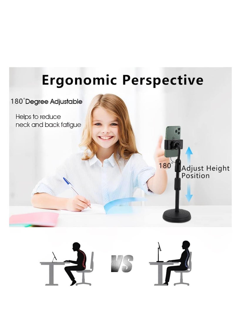 ECVV ECVV Universal Mobile Phone Holder Stand, Height Angle Adjustable Cell Phone Stand for Office, Flexible Desk iPhone Stand Compatible with All Phones  - Image 4