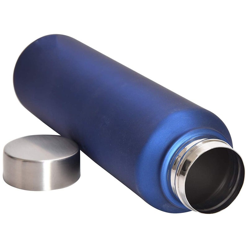 Dynore Stainless Steel Navy Blue Color FridgeSchoolOffice Bottle 500 ml