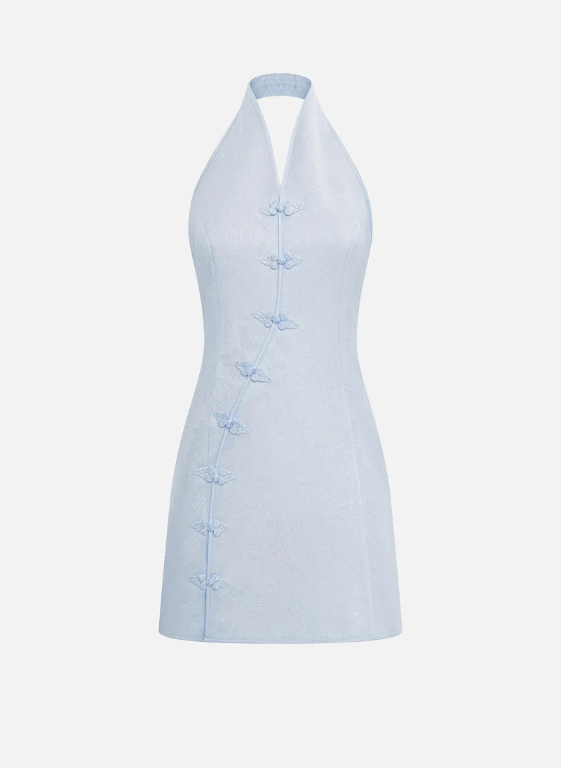 Lichi  Jacquard mini dress with a diagonal fastening for Women | Best Price UAE